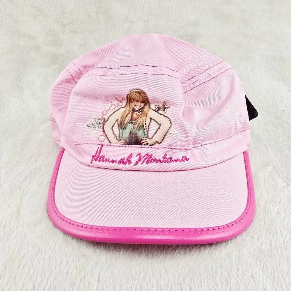 Lot Of 3 Hannah Montana Disney Black Pink Cadet Style Girls Cap Hat Vintage Y2K